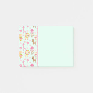 Notas Post-it® Patrón lindo con animales y juguetes felices