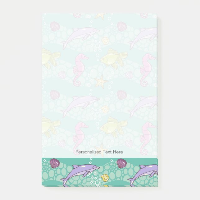 Notas Post-it® Patrón marino de verano (Anverso)