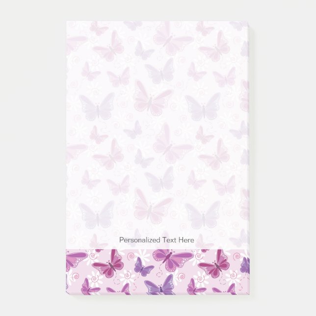 Notas Post-it® patrón mariposa 3 (Anverso)