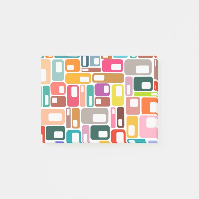 Notas Post-it® Patrón moderno de medio siglo (Anverso)