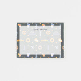 Notas Post-it® Patrón moderno de NYC Nombre gris oscuro