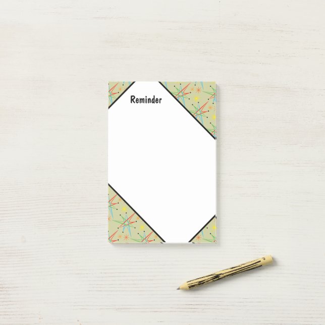 Notas Post-it® Patrón multicolor retro de arranque atómico (Escritorio)