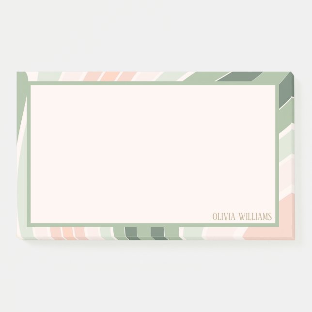Notas Post-it® Patrón ondulado retro groovy (Anverso)