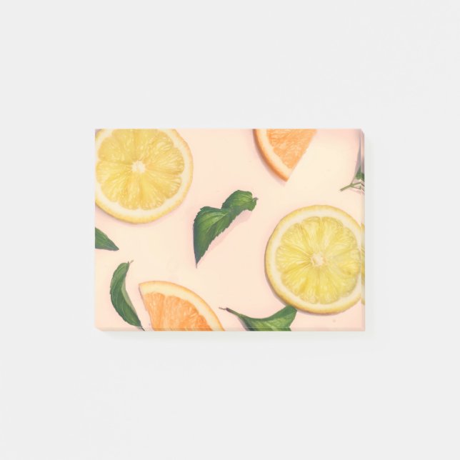 Notas Post-it® Patrón pastel de frutas (Anverso)