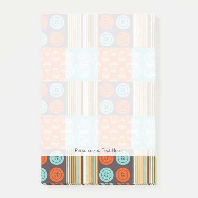 Notas Post-it® Patrón pop-art - costura (Anverso)