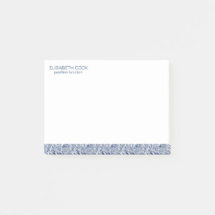 Notas Post-it® Patrón real azul y paisley blanca