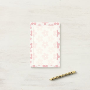 Notas Post-it® Patrón retro de las flores de margarita rosadas