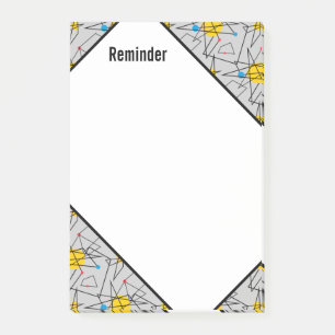 Notas Post-it® Patrón retro geométrico angular