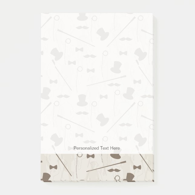 Notas Post-it® Patrón retro para hombre 2 (Anverso)