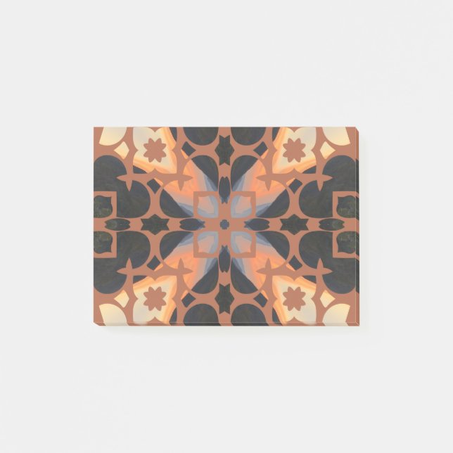 Notas Post-it® Patrón Retro Tan (Anverso)