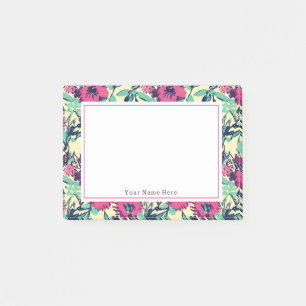 Notas Post-it® Patrón rosa cálido floral