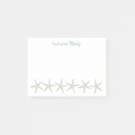 Notas Post-it® Patrón Starfish de color agua