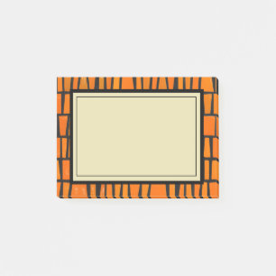 Notas Post-it® Patrón tribal africano naranja y negro