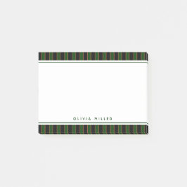 Notas Post-it® Patrón verde rayado vintage profundo personalizado