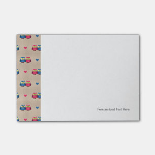 Notas Post-it® Patrón verificado con búhos de amor