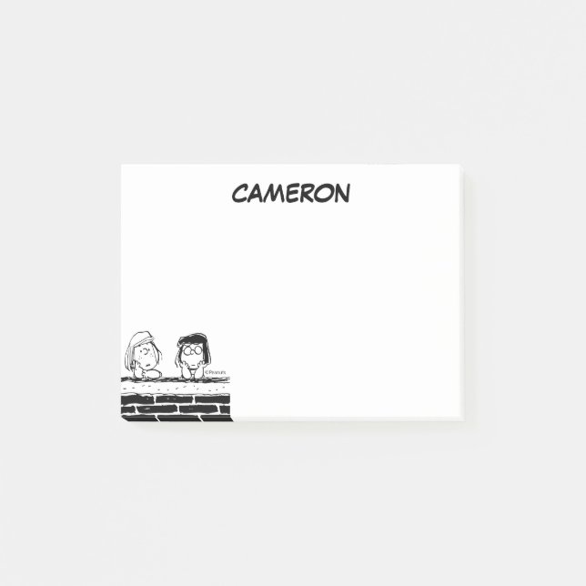 Notas Post-it® Patty Peppermint y Marcie en la pared (Anverso)