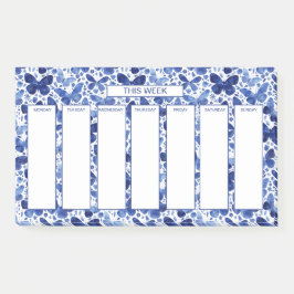 Notas Post-it® Pauta semanal de mariposa acuarela