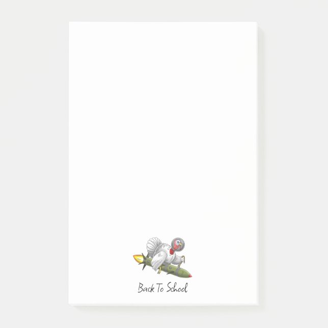 Notas Post-it® Pavo Cohete Vuelta al Cole (Anverso)
