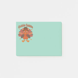 Notas Post-it® Pavo de Acción de Gracias Lindo Dibujo – “Glor Glo