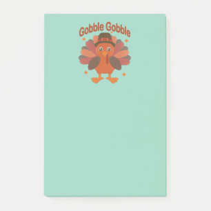 Notas Post-it® Pavo de Acción de Gracias Lindo Dibujo – “Gobble G