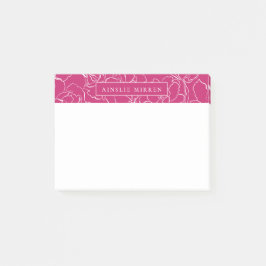 Notas Post-it® Pavo Pink simple floral personalizado