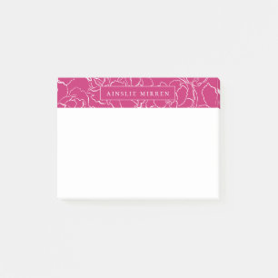 Notas Post-it® Pavo Pink simple floral personalizado