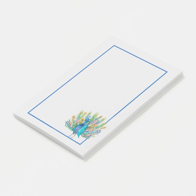 Notas Post-it® pavo real (En perspectiva)