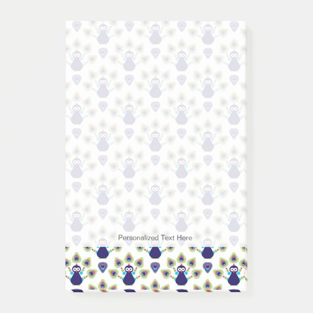 Notas Post-it® pavo real exótico retro de la India (Anverso)