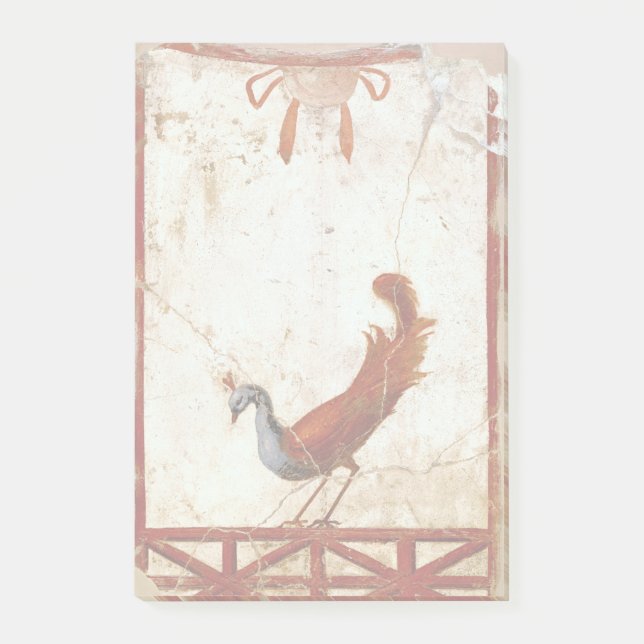 Notas Post-it® Pavo real sobre pintura antigua romana fresca (Anverso)