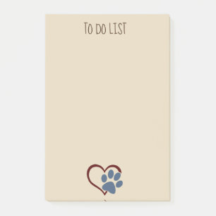 Notas Post-it® Paws n' Hearts Post-it® Notes 4 x 6
