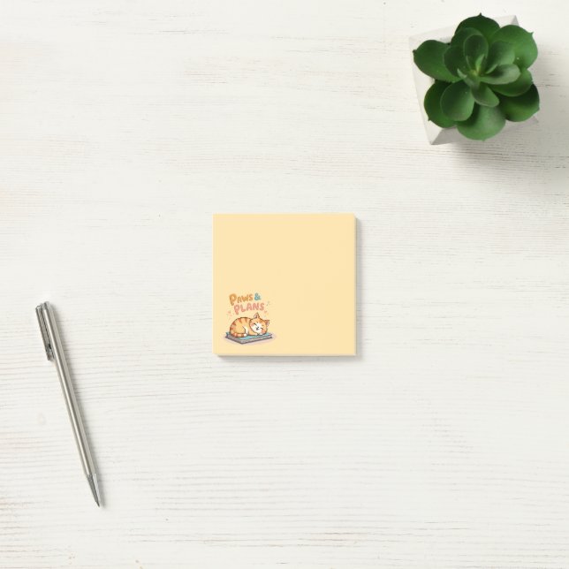 Notas Post-it® Paws & Plans Cute Kitten Post-It Notes (Oficina)