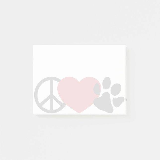 Notas Post-it® Paz-Amor-Paw (Anverso)