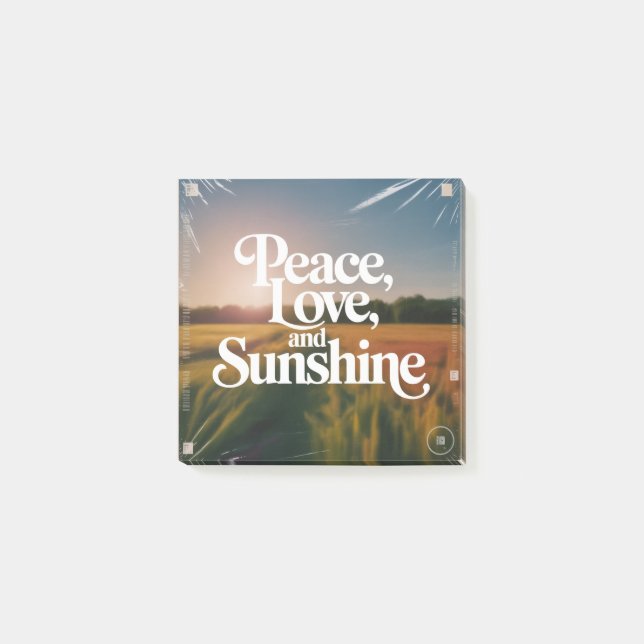 Notas Post-it® Paz, Amor, Y Sol (Anverso)