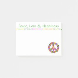 Notas Post-it® Paz Signo Paz Amor y Felicidad