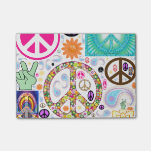 Notas Post-it® Paz y collage de Paisley
