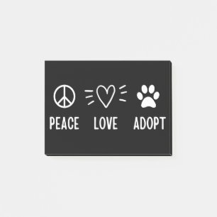 Notas Post-it® Peace Love Adopte