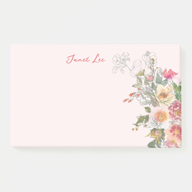 Notas Post-it® Peach Floral (Anverso)