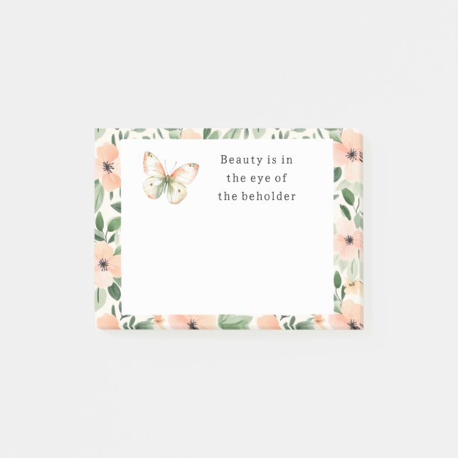 Notas Post-it® Peach Flowers Beauty Beholder (Anverso)