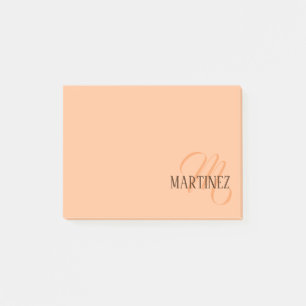Notas Post-it® Peach Fuzz Elegante Nombre Personalizado