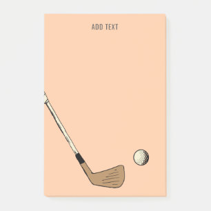 Notas Post-it® Peach Personalized Moderno Vintage Golf