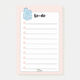 Notas Post-it® Peach Polka Dot Blue Diamonds TO-DO