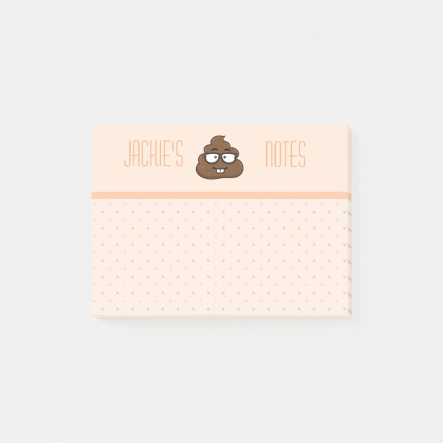 Notas Post-it® Peach Polka Poo 4x3 (Anverso)