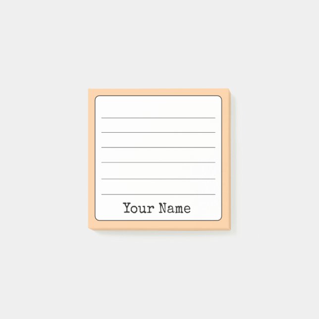 Notas Post-it® Peach Retro Añadir el nombre en línea (Anverso)