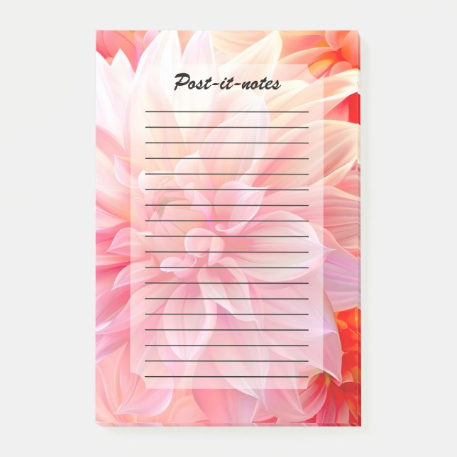 Notas Post-it® Peach Rubor Dahlia Blossom (Anverso)