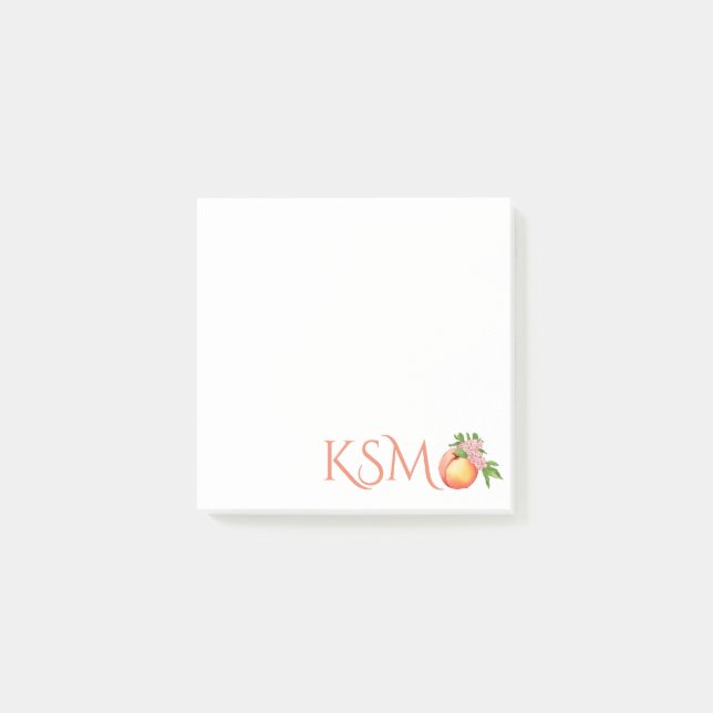 Notas Post-it® Peaches Blossom Monogram Post it Notes (Anverso)
