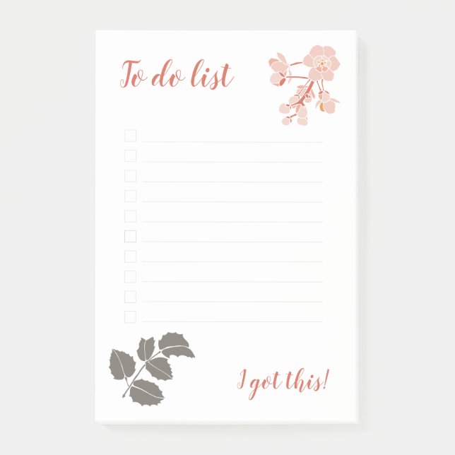 Notas Post-it® Peachy Pink Oregon Grape Flower Notepad (Anverso)