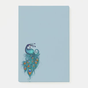 Notas Post-it® Peacock Feathers Peacocks Verde azulados