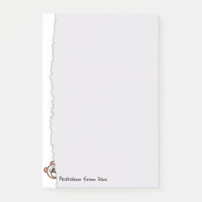 Notas Post-it® Peakaboo Teddy Torn Paper (Anverso)