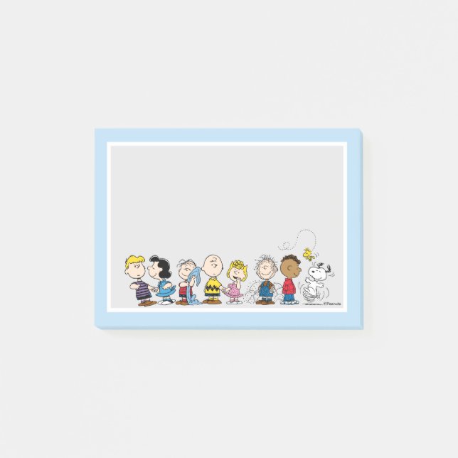 Notas Post-it® Peanuts Gang Group Lineup (Anverso)