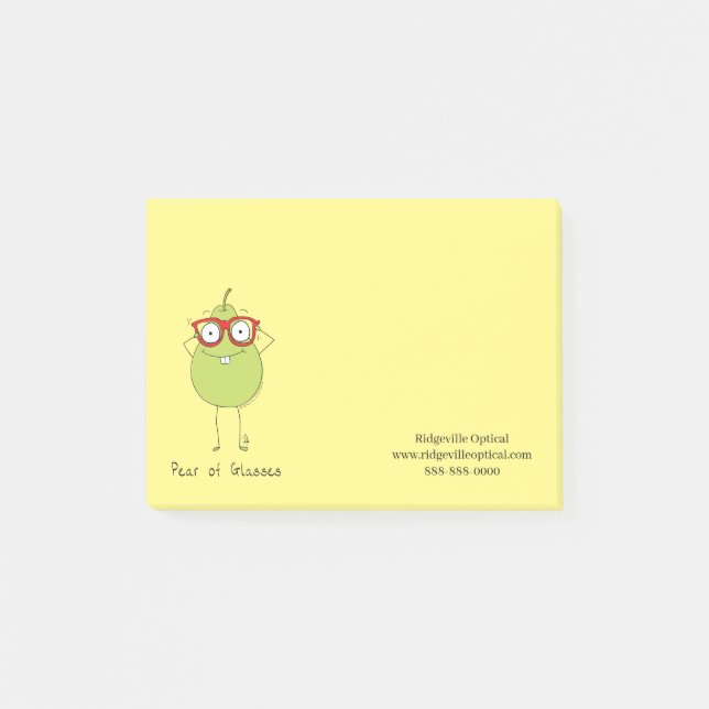 Notas Post-it® Pear of Glasses Notes for Eye Médica (Anverso)